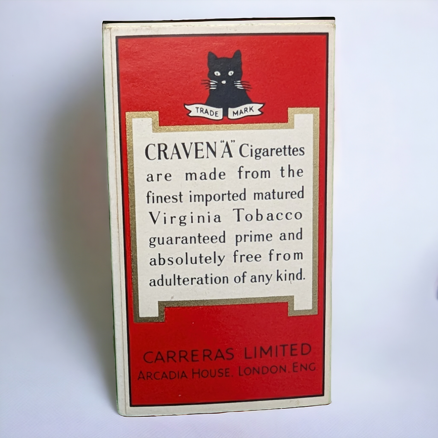 Vintage Matchbox and Cigarette Packet - Cadbury's Bournville, Craven "A"