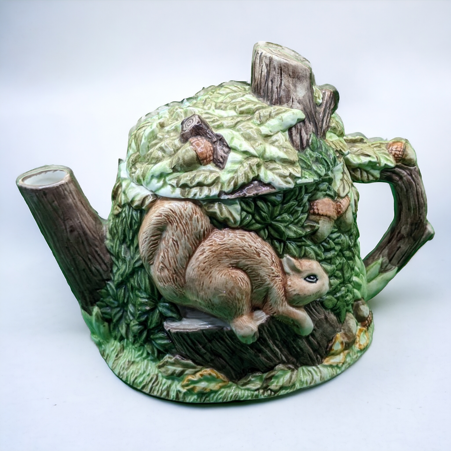 Vintage 1980s Decorative Teapot - Squirrels, The Village Teapot by Annie Rowe