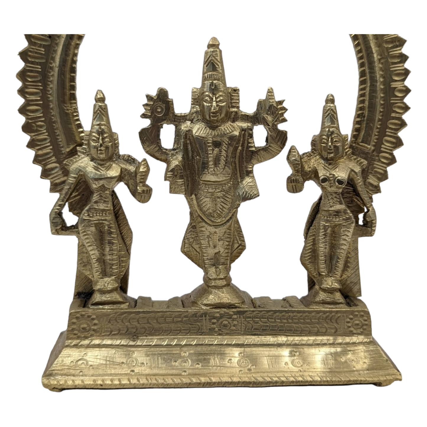 Vintage South Indian Hindu God Thirupathi Venkateswara Brass Statue