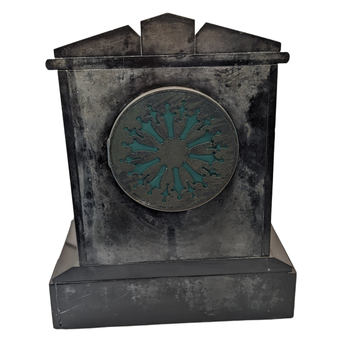 Antique Victorian Black Slate & Marble French Timepiece - 8-Day Movement with Pendulum and Key