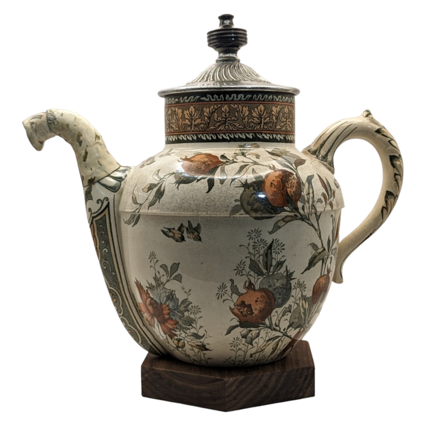 Antique 1800s Royal Doulton 'Royles Patent Self-Pouring' Teapot, No 6327