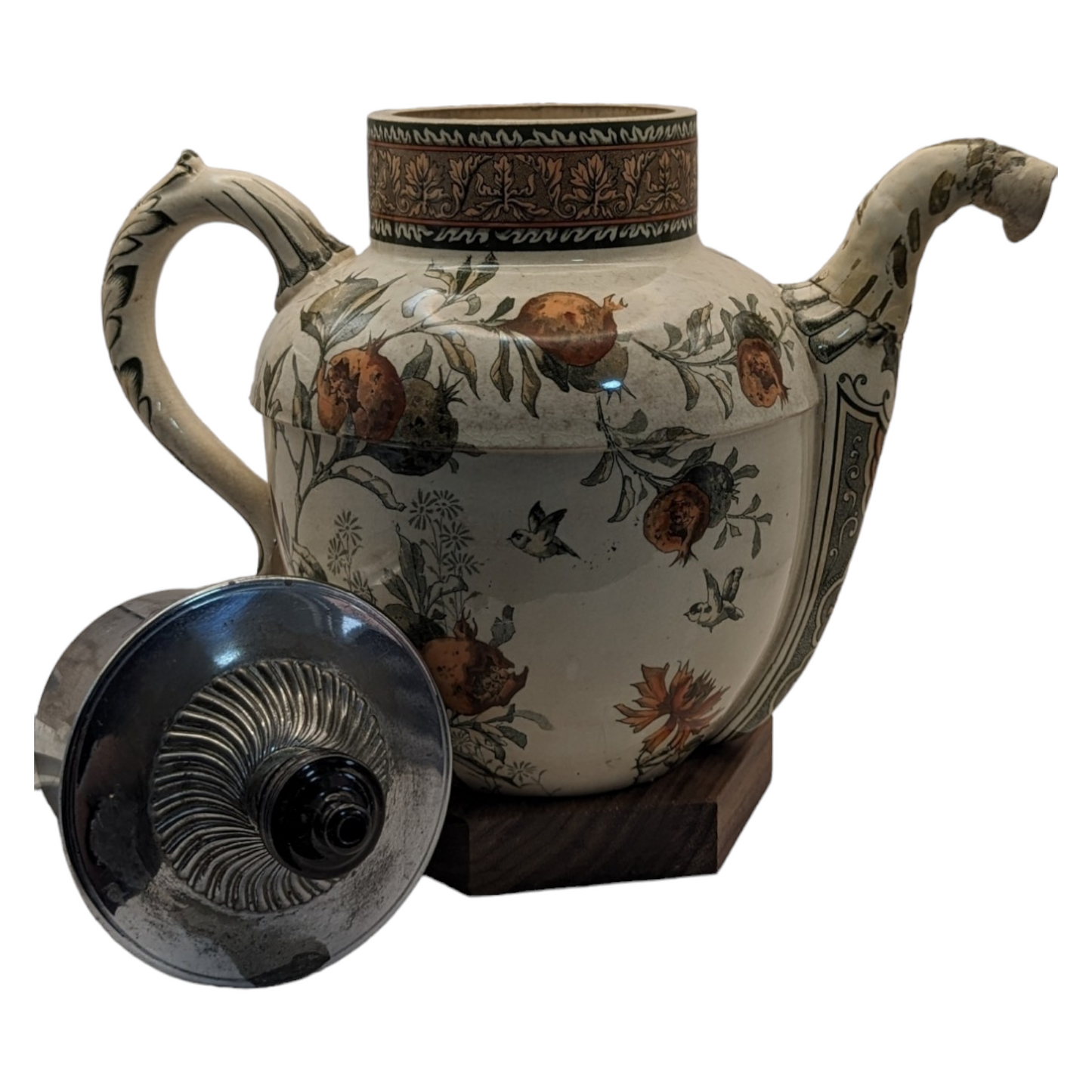 Antique 1800s Royal Doulton 'Royles Patent Self-Pouring' Teapot, No 6327
