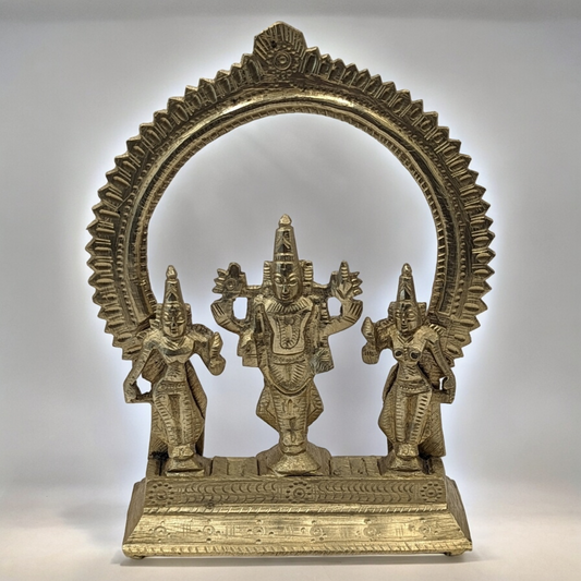 Vintage South Indian Hindu God Thirupathi Venkateswara Brass Statue